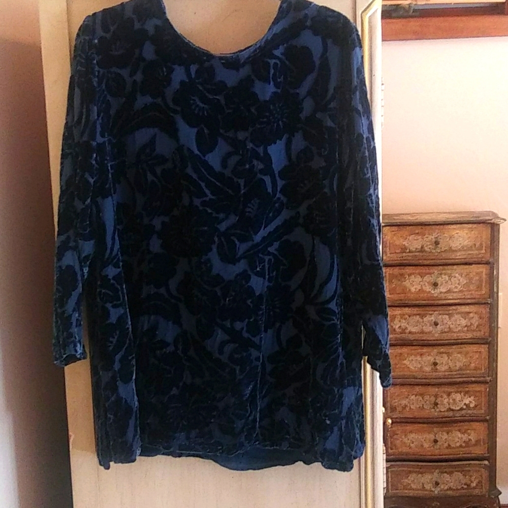 Silk velvet burn out top